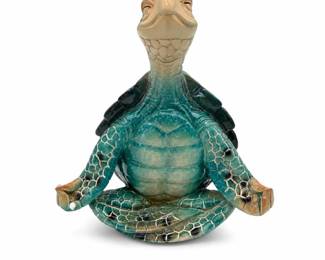 Lot 0903: Meditating Sea Turtle Figurine in Lotus Pose