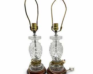 Lot 801: Pair of Cut Glass Table Lamps