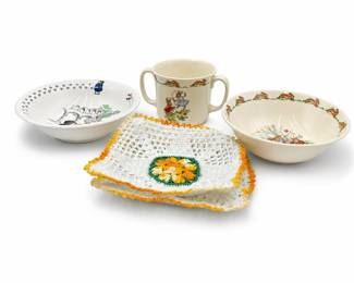 Lot 805A: Bunnykins & Coalport Paddington Child's Dishes with Doilies