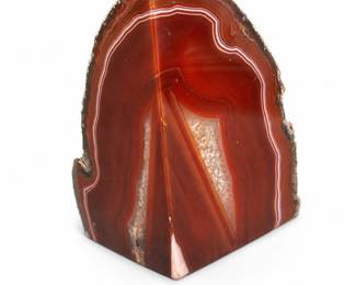 Lot 822A: Polished Red Banded Agate Bookend