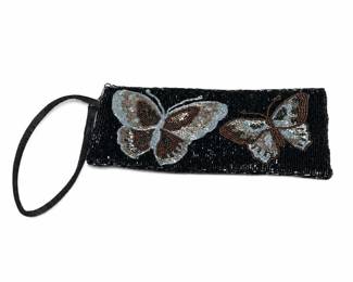 Lot 815: Liz Claiborne Beaded Butterfly Wristlet Evening Bag