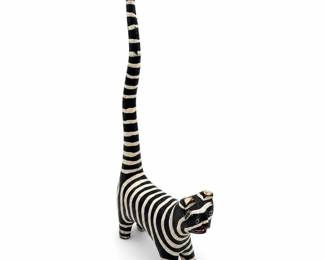 Lot 0917: Balinese-Style Hand-Carved Wooden Cat