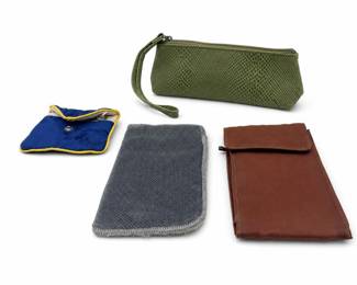 Lot 1043: 4 Eyeglass Cases & a Pair of Eyeglasses