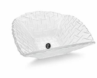 Lot 0693: WP&G Basketweave Textured Square Glass Bowl