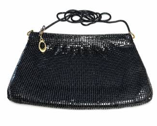 Lot 816: Black Metal Mesh Evening Bag with Shoulder Strap