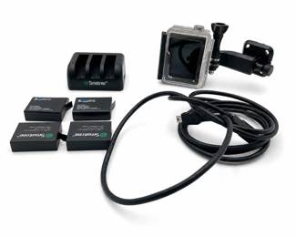 Lot 794: GoPro HERO4 Camera Bundle with Batteries, Charger & Mount