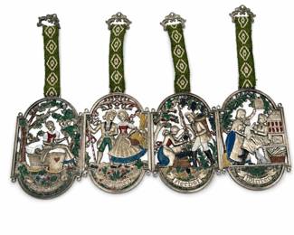 Lot 828: 4 West German Pewter Four Seasons Wall Plaques