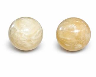 Lot 821: Pair of Polished Onyx Marble Spheres