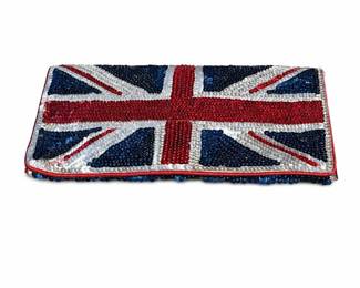 Lot 817: Forever 21 Sequined Union Jack Flag Clutch