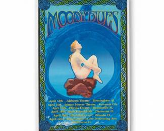 Lot 0915: Moody Blues Tour Poster, Signed Masse/MacRae Artist's Proof