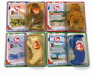 Lot 1010: 4 McDonald's Ty Teenie Beanie Babies 2000
