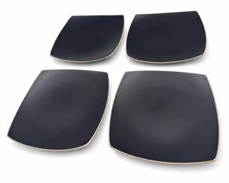 Lot 1014: Set of 4 Gibson Home Matte Black Square Plates