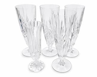 Lot 1032: 5 Cut Crystal Footed Glasses