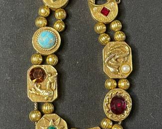 Goldette NY Victorian Revival Charm Bracelet