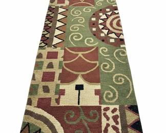 Geometric Pattern Hallway Runner Rug