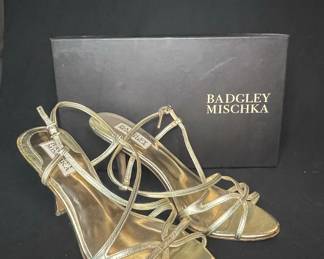 Badgley Mischka Gold Metallic Strappy Sandals
