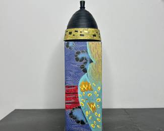 Hand-Painted Decorative Wooden Tower Box