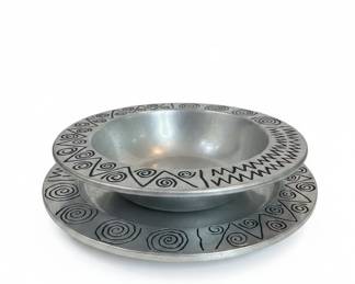 Wilton Armetale Reggae Serving Bowl and Platter Set