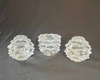 Tiffany & Co. Crystal Pinecone Votive Candle Holders