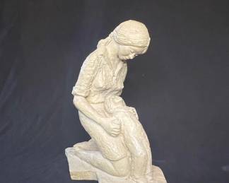 LEE MACH "Kneeling Mother and Child" Plaster Sculpture