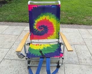 Rio Brands Tie-Dye Backpack Beach Chair