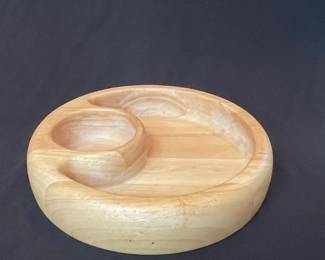 Crate & Barrel Wooden Chip and Dip Serving Tray