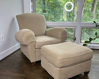 Mitchell Gold + Bob Williams Upholstered Armchair and Ottoman