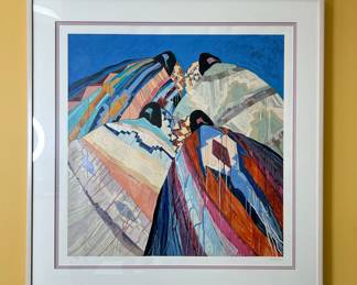 Dolona Roberts "Bright Blankets" Serigraph
