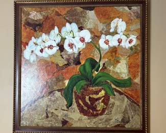 Van Riper Mixed Media Orchid Collage