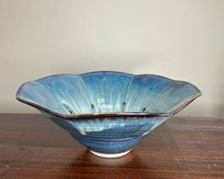 Studio Pottery Fluted Serving Bowl