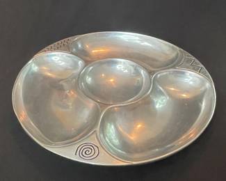 Wilton Armetale Reggae Pattern Chip & Dip Serving Tray