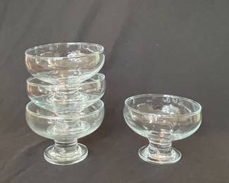 Vintage Clear Glass Footed Dessert Bowls