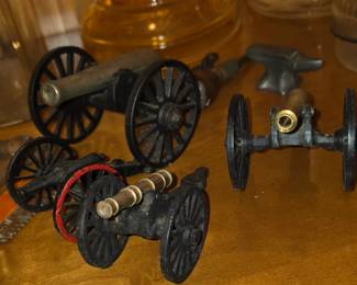 Small Old Cast Iron Cannons