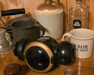 Antique Jug - Ink Well - John Wayne Items - Railroad Light