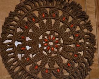 Midcentury Crochet Wall Decor