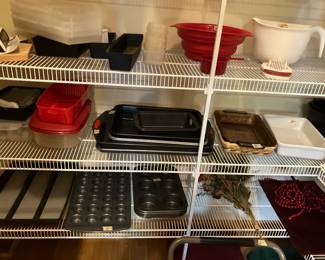 Bakeware in pantry