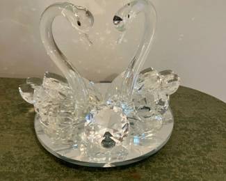 Swarovski crystal swans