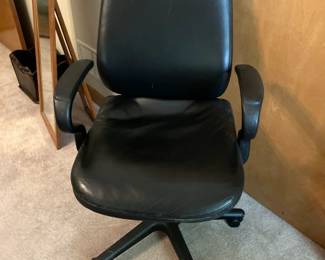 Black leather office chair