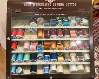 Vintage Star Mercerized Sewing Cotton Display Cabinet