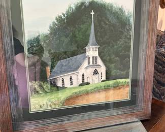 Framed Country Church Print