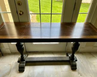 Solid Wood Trestle Console Table