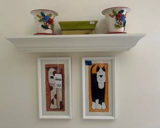 Wooden Shelf, Decorative Vases