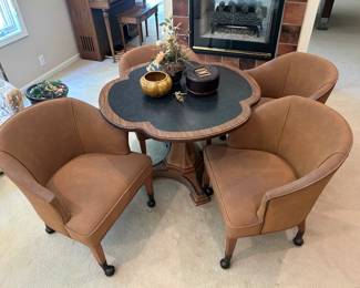 Small Table & Rolling Chairs 