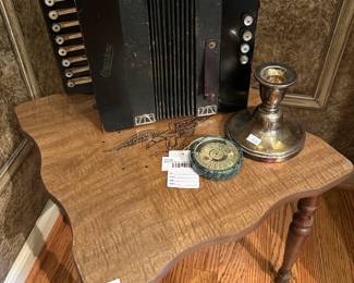 Wooden Side Table, Candlestick Holder