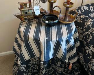 Candlestick Holders, Glass Top Table 