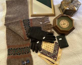 Gloved, Pendleton Wool Scarf Wall Clock, Decorative Mirror 