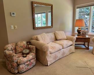 Vtg Furniture, Large Bamboo Framed Mirror 