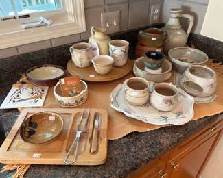 Wooden Board, Misc Pottery 