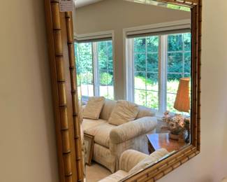 Large Bamboo Framed Mirror 