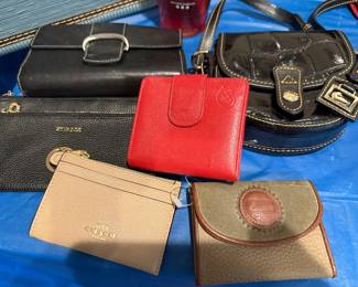 coach credit card case, Donney and Burke black leather purse